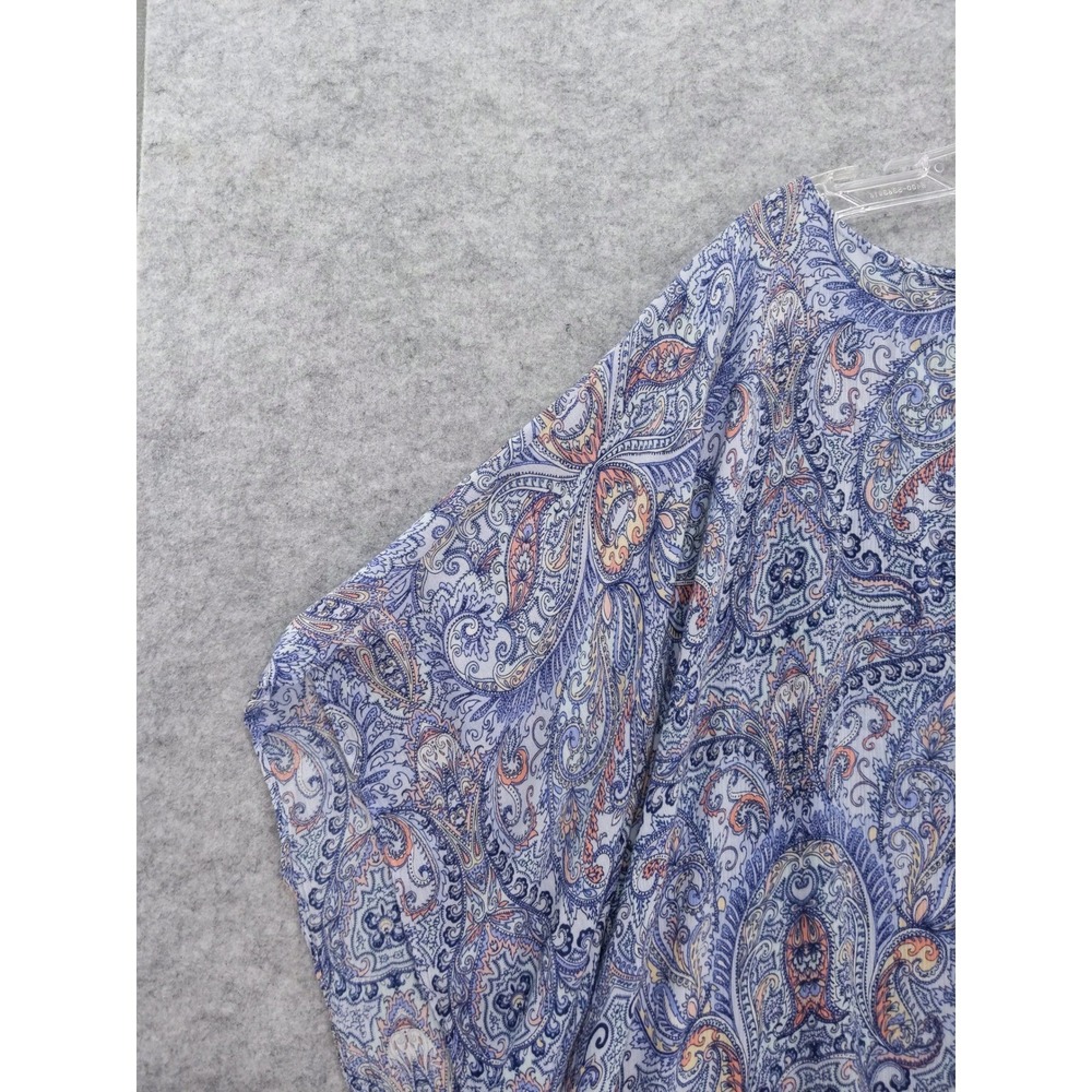 J.Jill Paisley Print Caftan Top Poncho Blouse Flowy Rayon Oversized XS/S - Picture 2 of 7